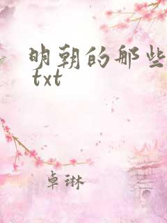 明朝的那些事儿 txt