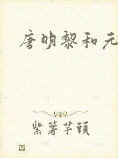 唐明黎和元君瑶