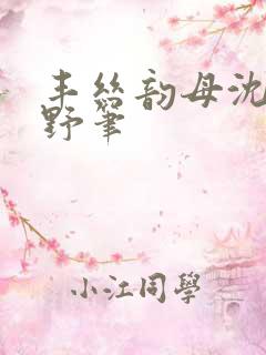 丰丝韵母沈蓉书野笔