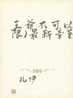 王爷不可以!(限)最新章节