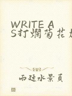 WRITE AS打烂菊花加姜