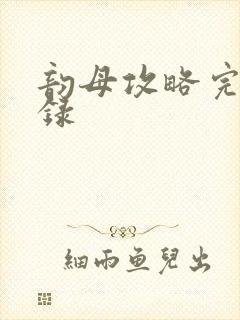 韵母攻略完整目录