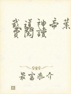 武道神帝叶辰免费阅读