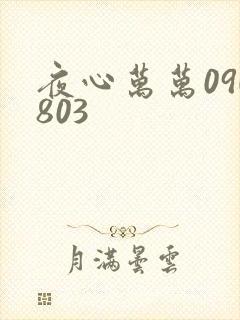 夜心万万090803