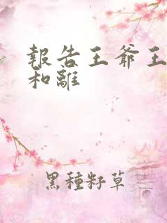 报告王爷王妃要和离