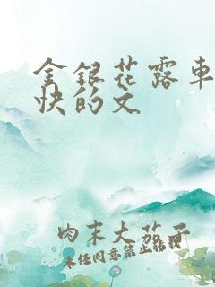 金银花露车速最快的文