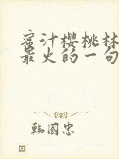 蜜汁樱桃林妙妙最火的一句