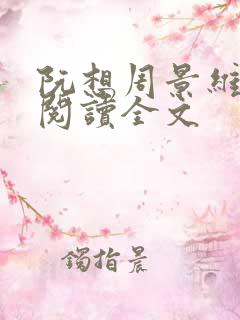 阮想周景维免费阅读全文