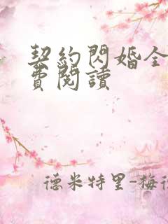 契约闪婚全文免费阅读