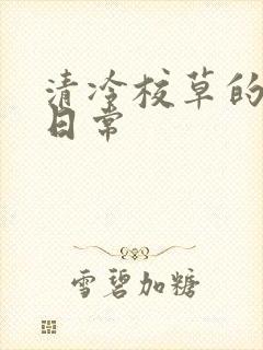 清冷校草的抹布日常