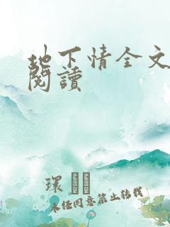 地下情全文免费阅读