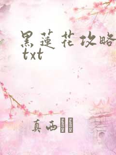 黑莲花攻略手册 txt