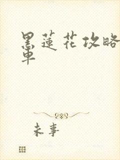 黑莲花攻略手册车