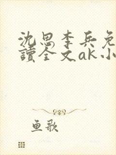 沈思李兵免费阅读全文ak小说