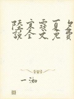 陆寒霆夏夕绾小说全文免费阅读落秋