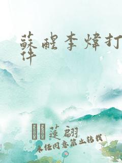 苏醒李炜打架事件