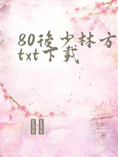 80后少林方丈txt下载