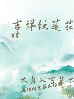 吉祥纹莲花楼txt