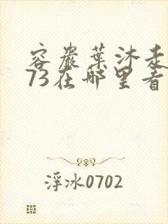 容岩叶沐走着做73在哪里看