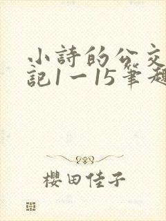 小诗的公交车日记1一15笔趣阁