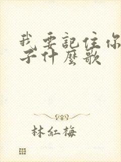 我要记住你的样子什么歌