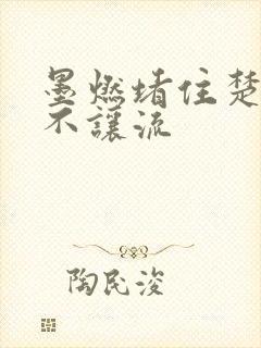墨燃堵住楚晚宁不让流