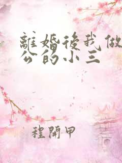 离婚后我做了老公的小三