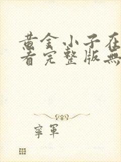 黄金小子在线观看完整版无删减高清