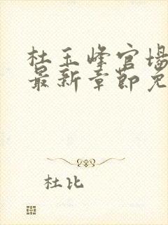 杜玉峰官场小说最新章节免费阅读