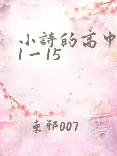 小诗的高中日记1一15