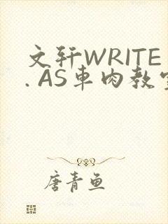 文轩WRITE. AS车肉教室