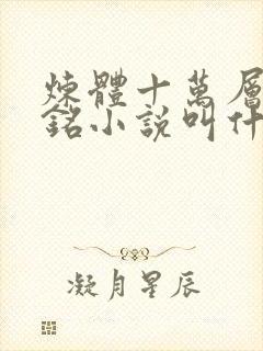 炼体十万层轩辕铭小说叫什么