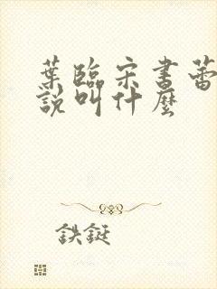 叶临宋书蕾的小说叫什么