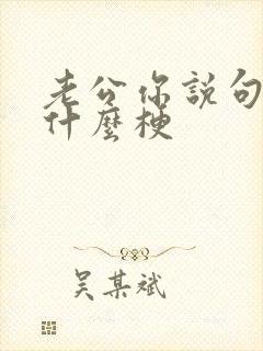 老公你说句话啊什么梗