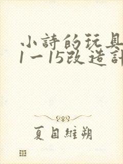 小诗的玩具日记1一15改造计划