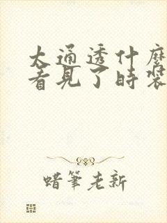 太通透什么毛都看见了时装