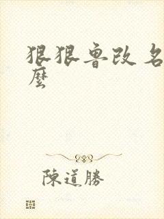 狠狠鲁改名是什么