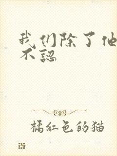 我们除了他谁都不认