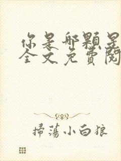 你是哪颗星小说全文免费阅读