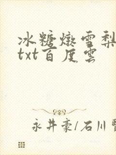 冰糖炖雪梨小说txt百度云