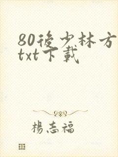 80后少林方丈txt下载