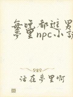 每晚都进男神的梦里npc小说