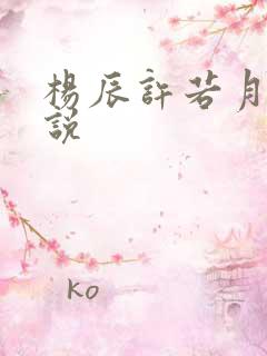 杨辰许若月的小说