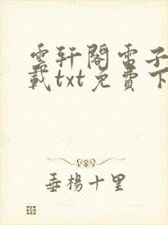 云轩阁电子书下载txt免费下载