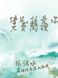 借风说爱你小说免费阅读