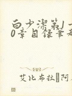 白少洁第1一40章目录笔趣阁