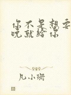 你不是想要吗今晚就给你