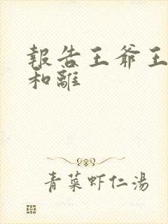 报告王爷王妃要和离