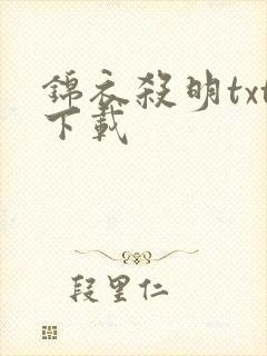 锦衣杀明txt下载