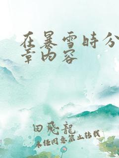 在暴雪时分54章内容